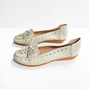 Women Soft Leather Bowknot Breathable Ballet Flats Walking Shoes for Office shoe